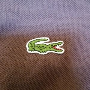 LACOSTE longsleeve Brown POLO Sz 4 M S 2 button